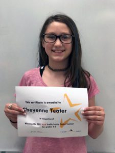 Cheyenne Teater with certificate