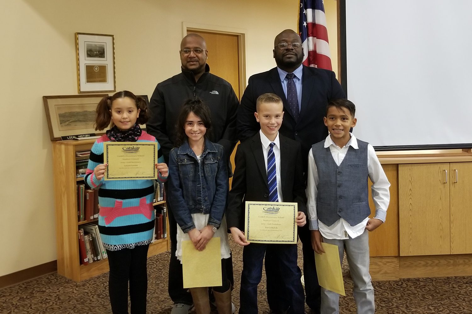 student council officers with Kyle Lyles and Dr. Cook