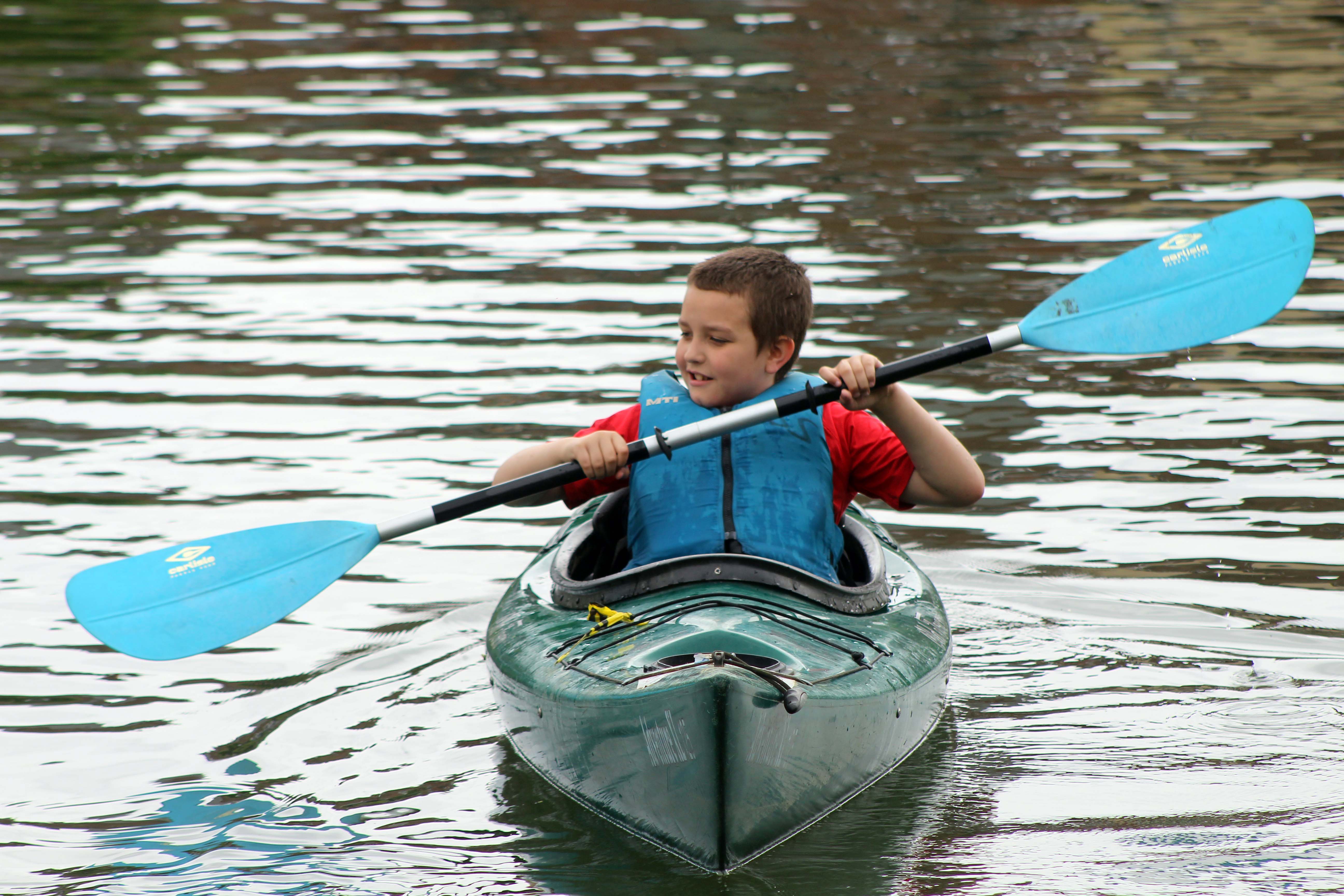 boy in kayak