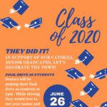 Flyer with graduation caps and Class of 2020
