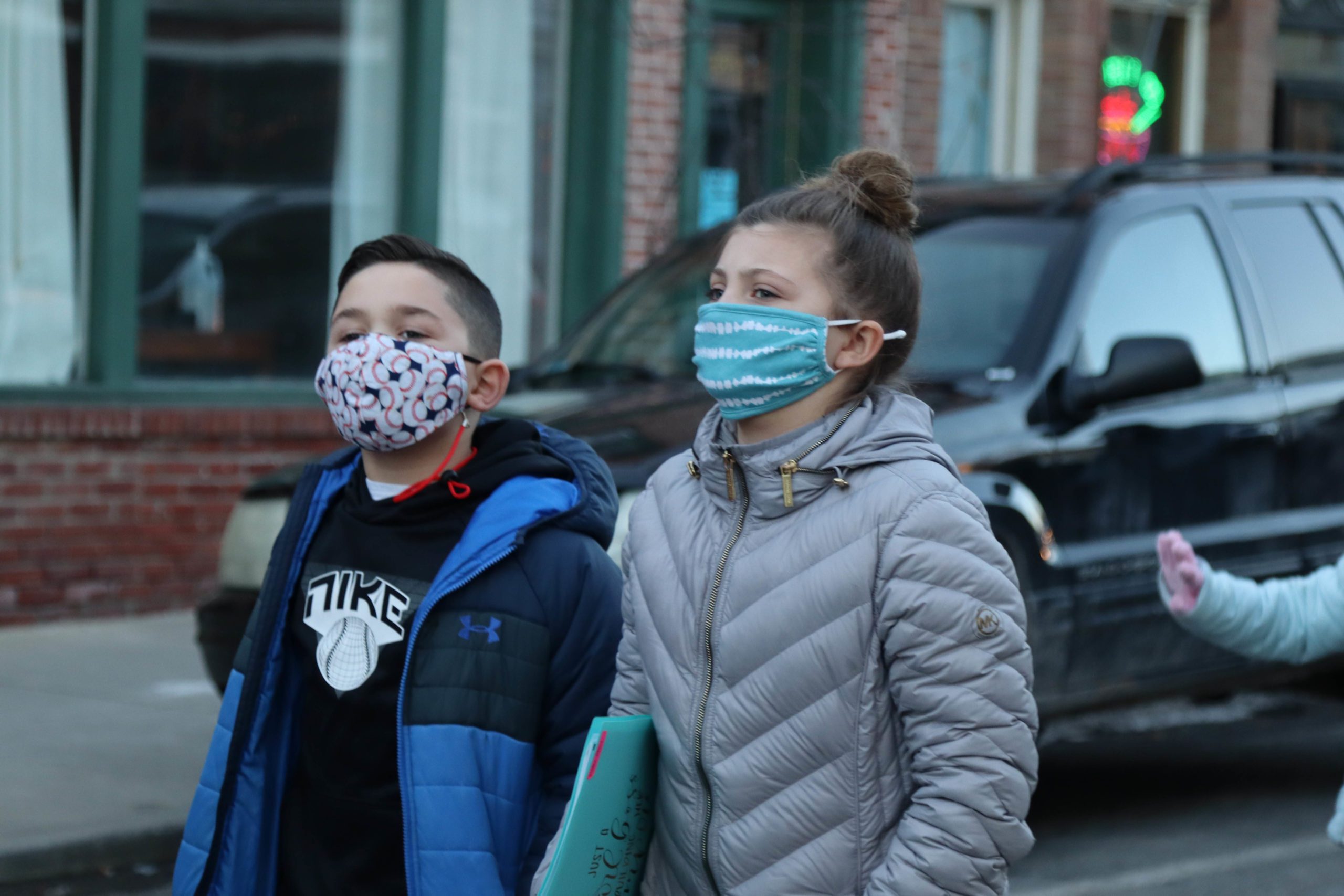 children marching