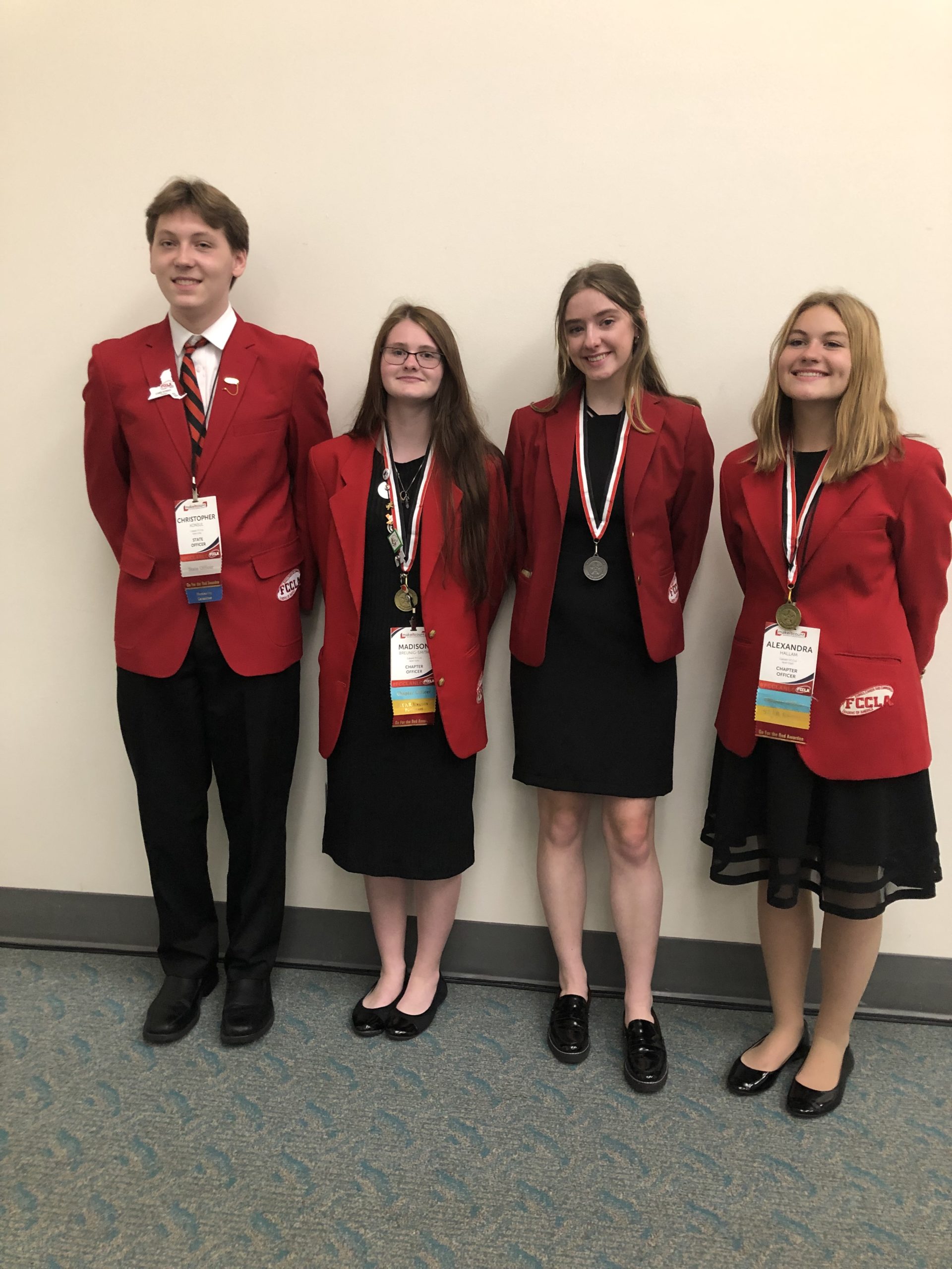boy and three girls in FCCLA uniforms
