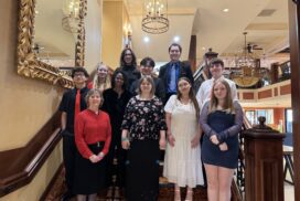 Catskill FCCLA posing for photo on stairs
