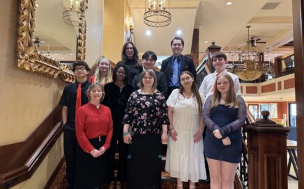 Catskill FCCLA posing for photo on stairs