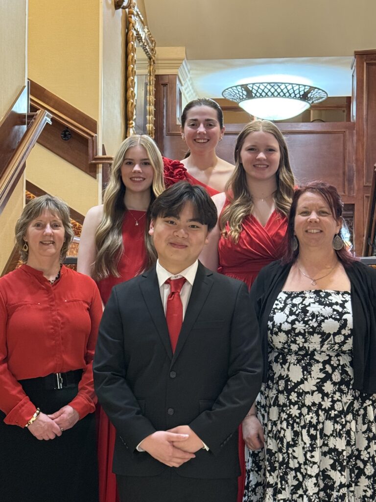 Catskill FCCLA posing for photo on stairs