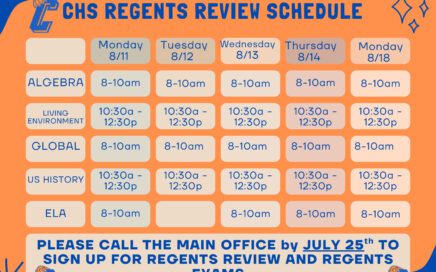 image of regents review schedule