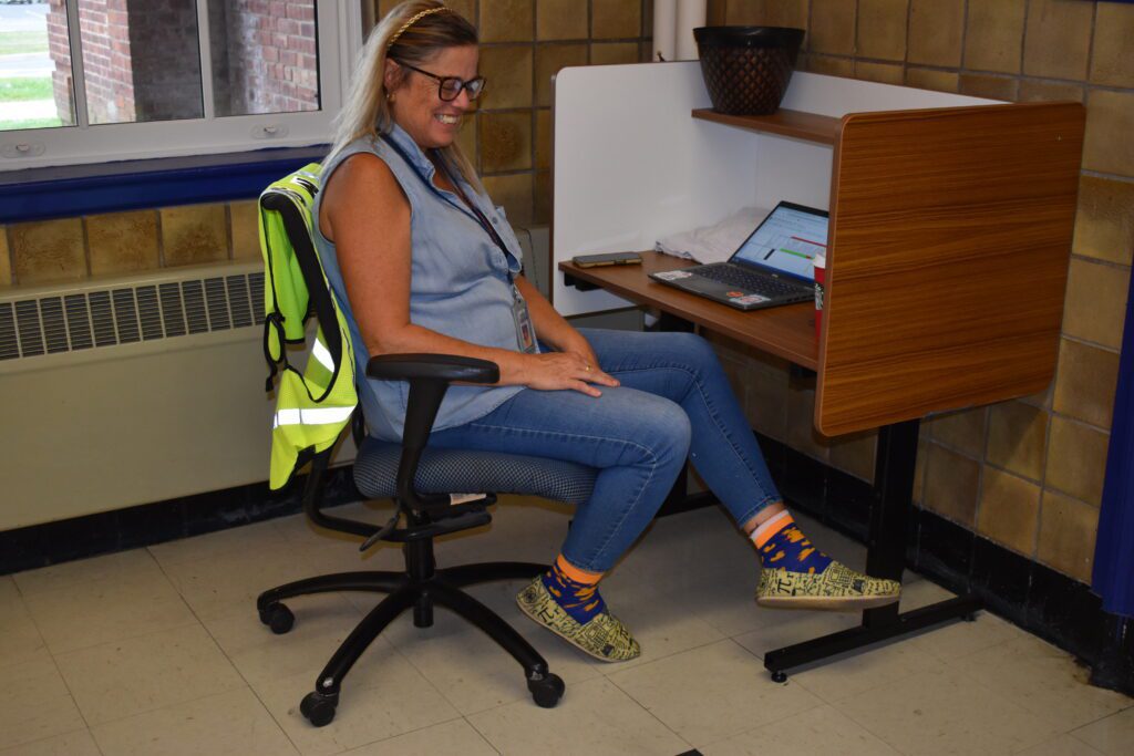 woman wearing crazy socks