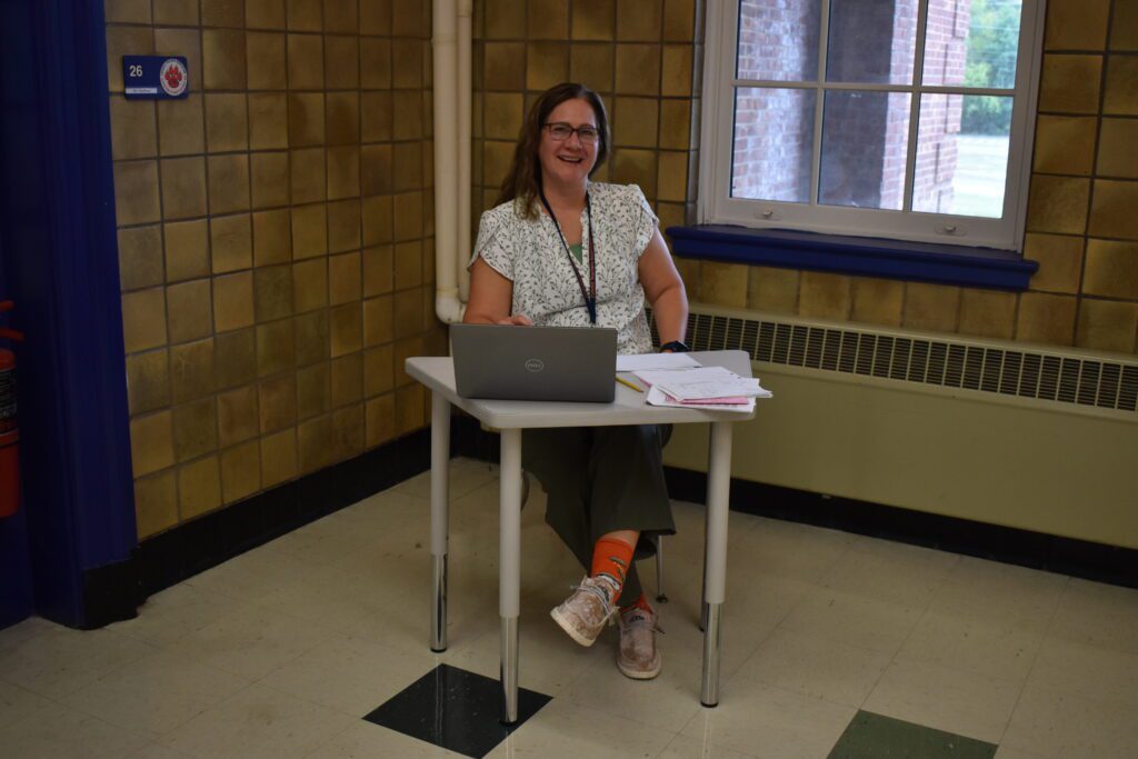 woman wearing crazy socks