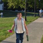 girls walking up to school