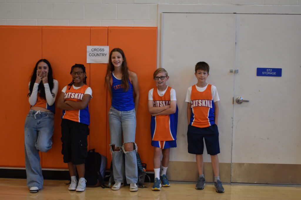 students wearing Catskill shirts