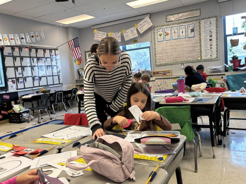 students making crafts