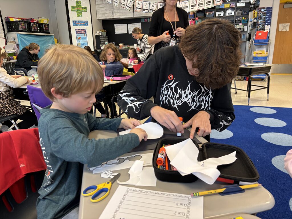 students making crafts
