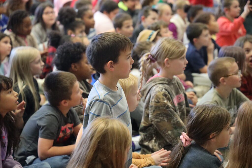 crowd of young students