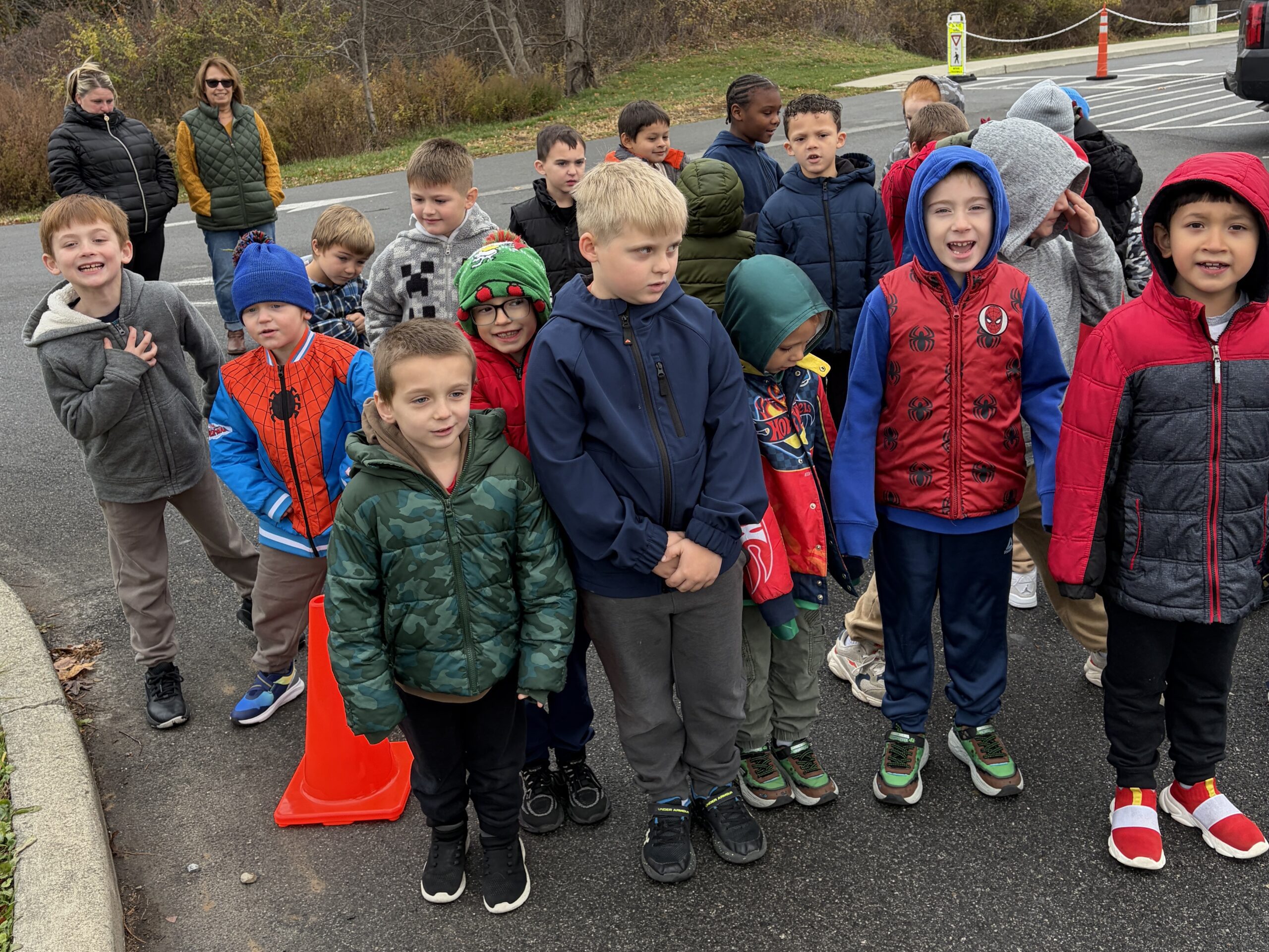 students standing in group