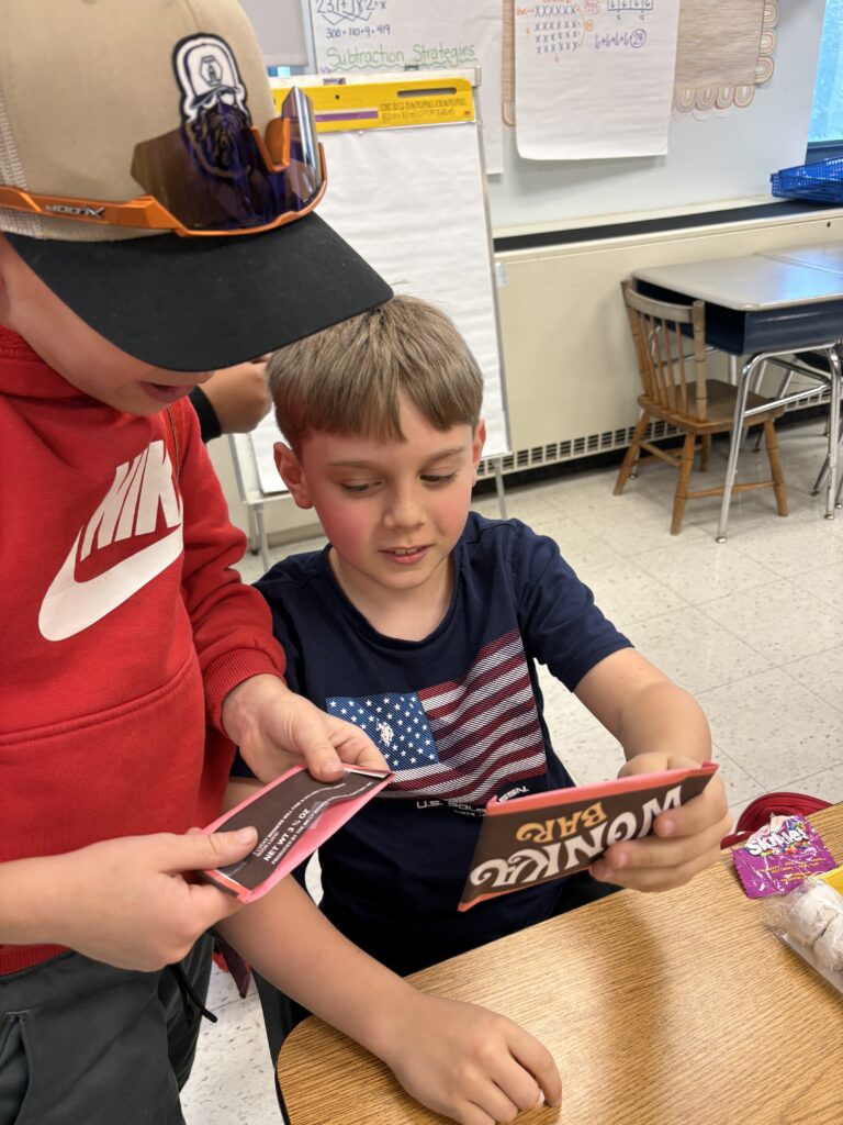 two boys opening Wonka Bars