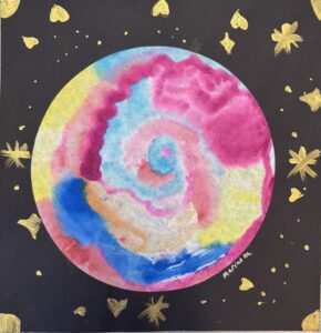 abstract planet painting