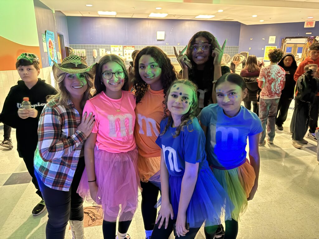 girls in Halloween costumes