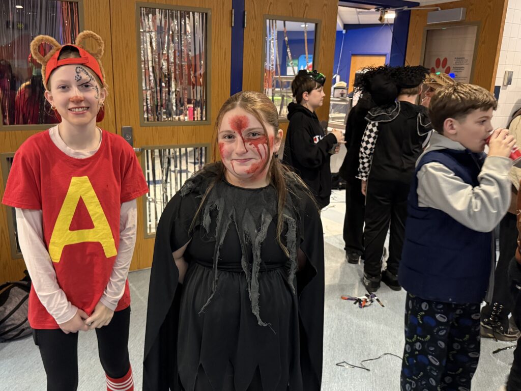 students in Halloween Costumes