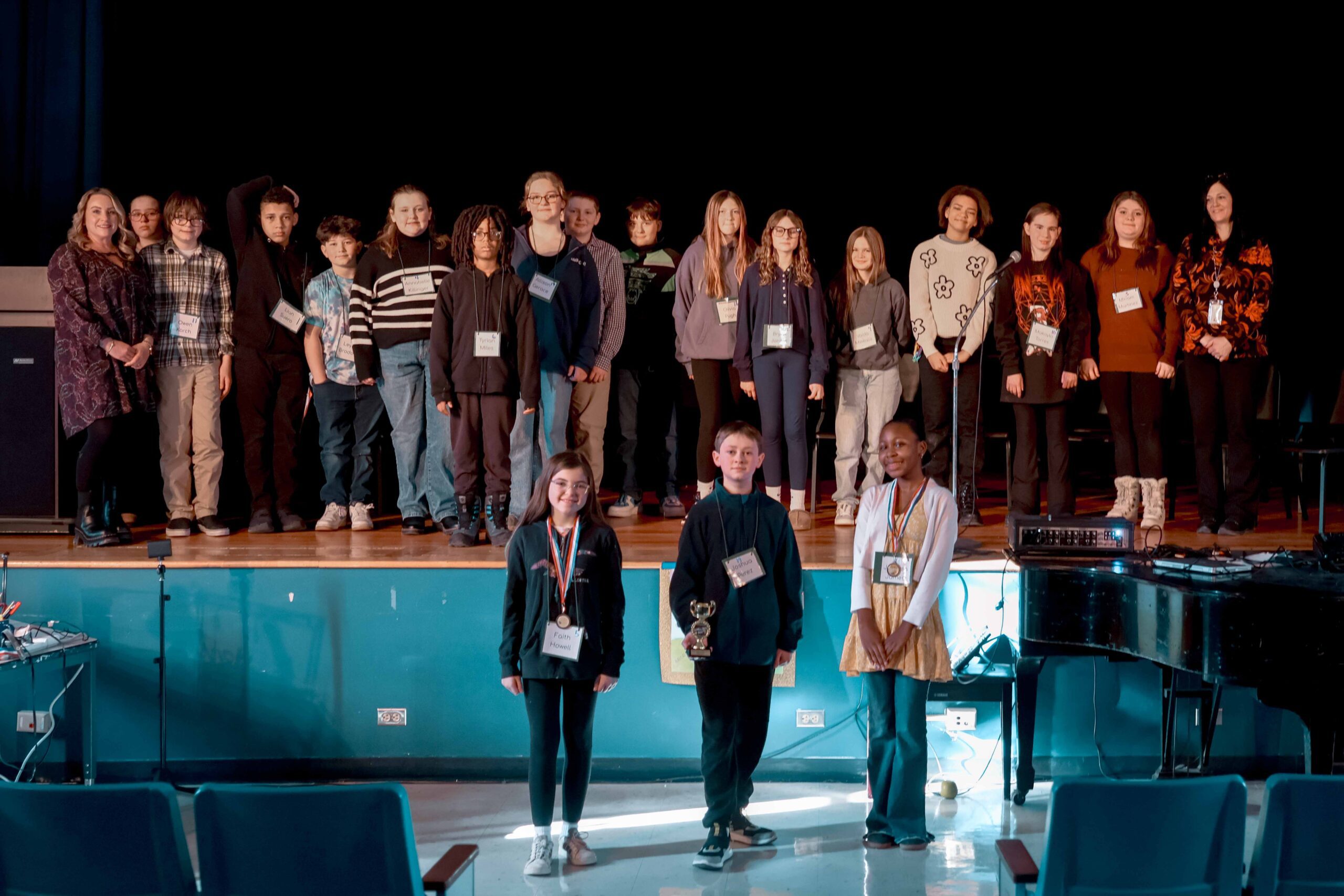 group photo of 2026 spelling bee contestants