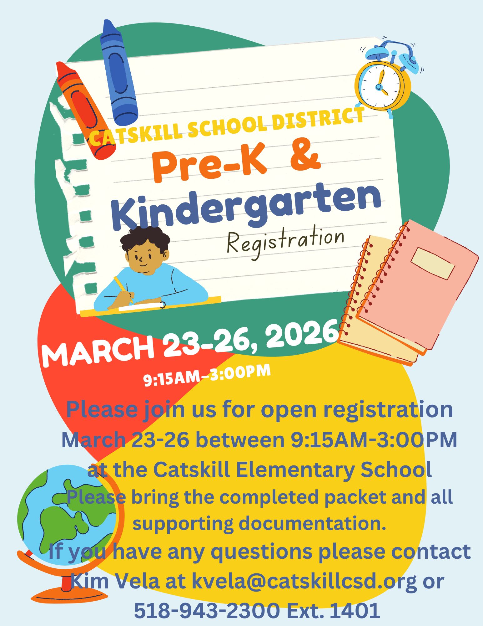 PreK and Kindergarten Registration flyer