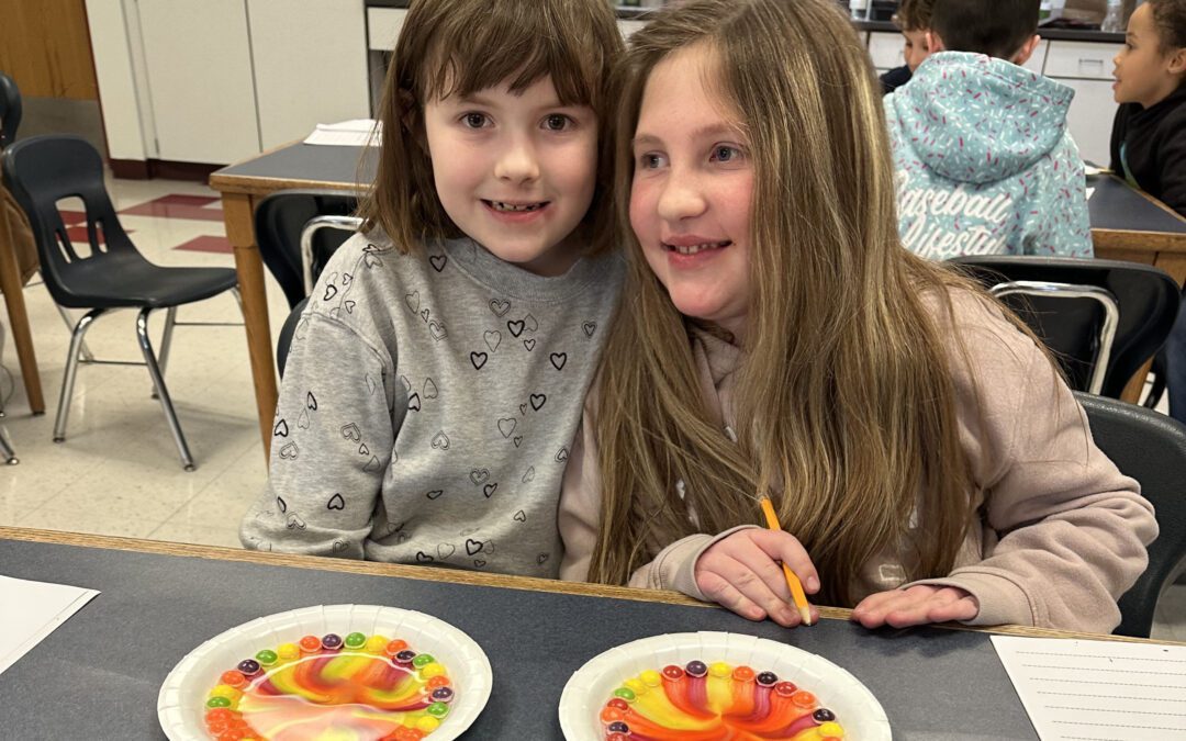 Magic Milk with Skittles!