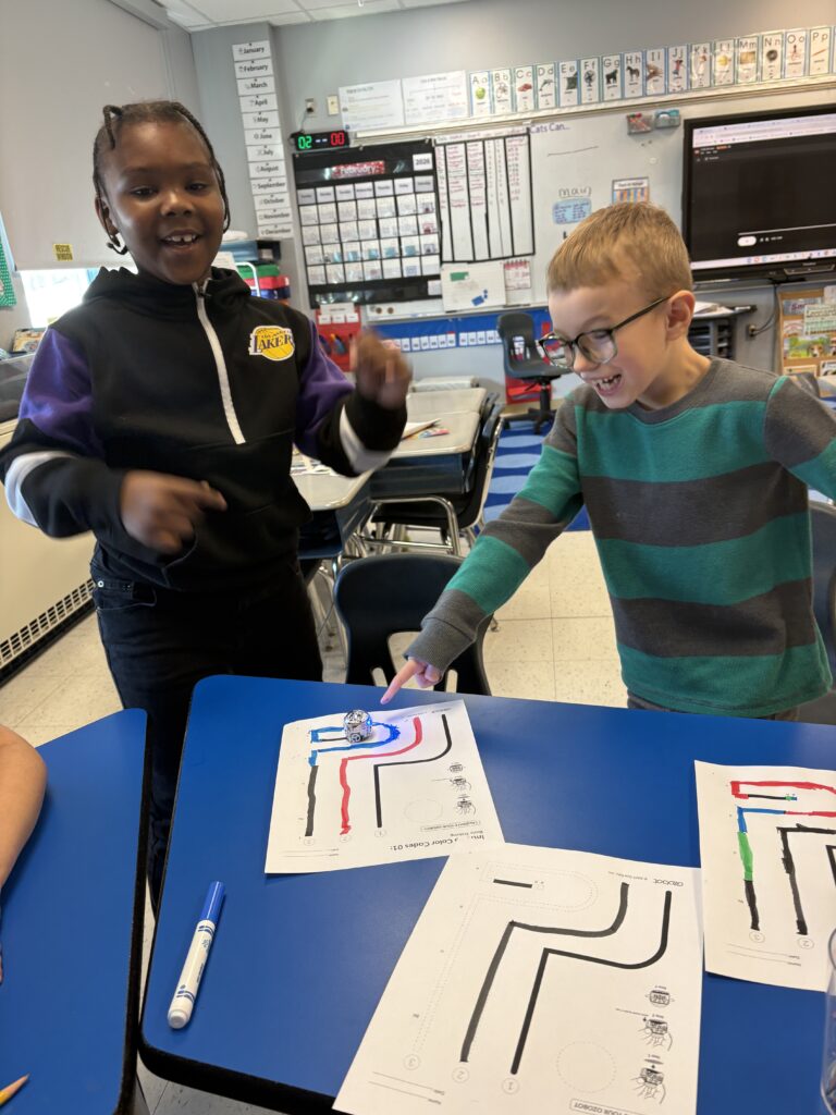 students using Ozobots
