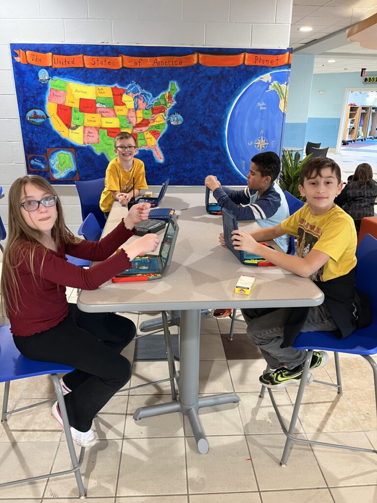 students playing Battleship
