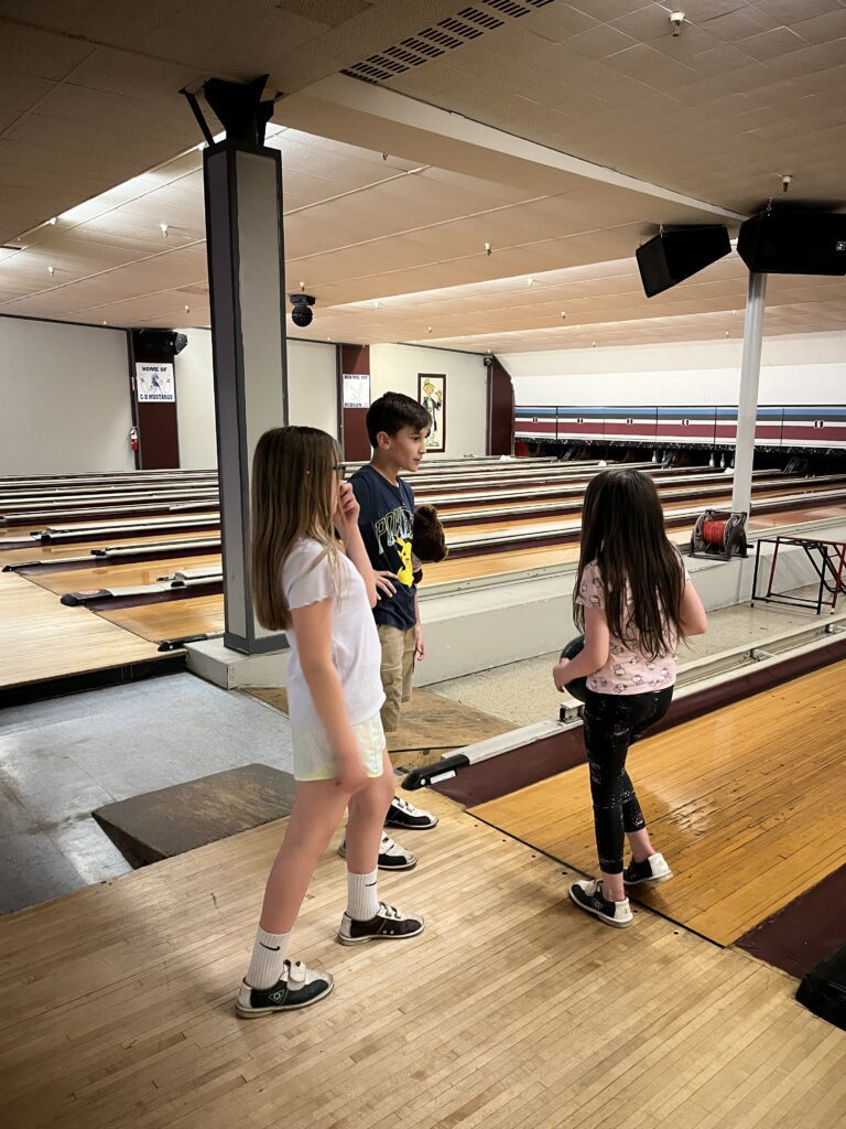 students bowling