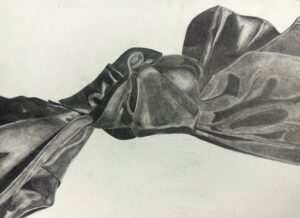 pencil drawing of fabric