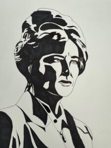 lithograph of woman