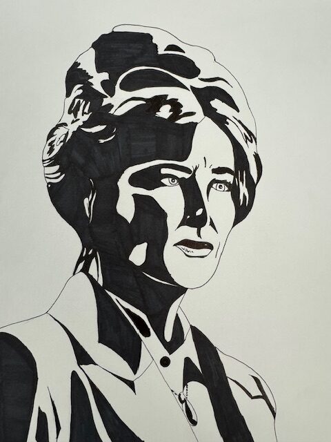 lithograph of woman