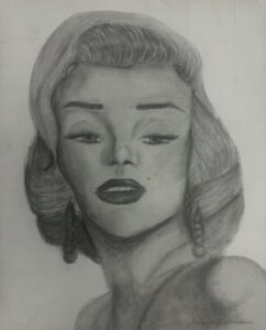 pencil drawing of woman