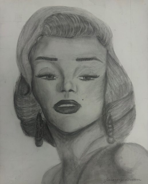 pencil drawing of woman